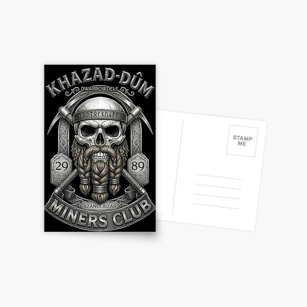 Item preview, Khazad-dûm Miners Club - Epic Fantasy Dwarf Skull Emblem designed and sold by Arcaucil.