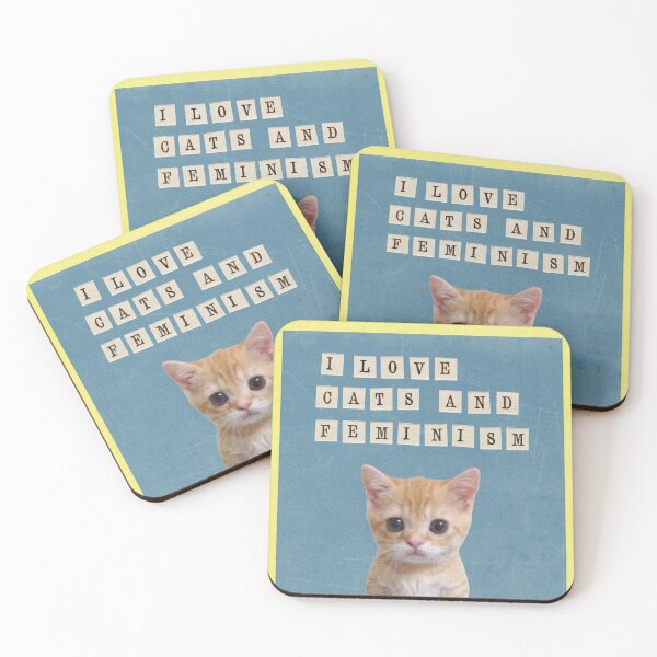 Item preview, I love cats and feminism poster designed and sold by firatauro.