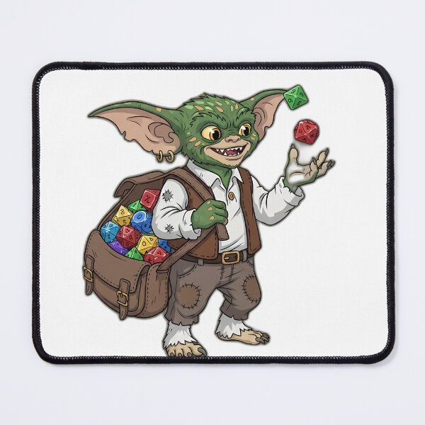 Item preview, Playful Tabletop Gremlin Carrying Colorful Dice designed and sold by pumsquare.