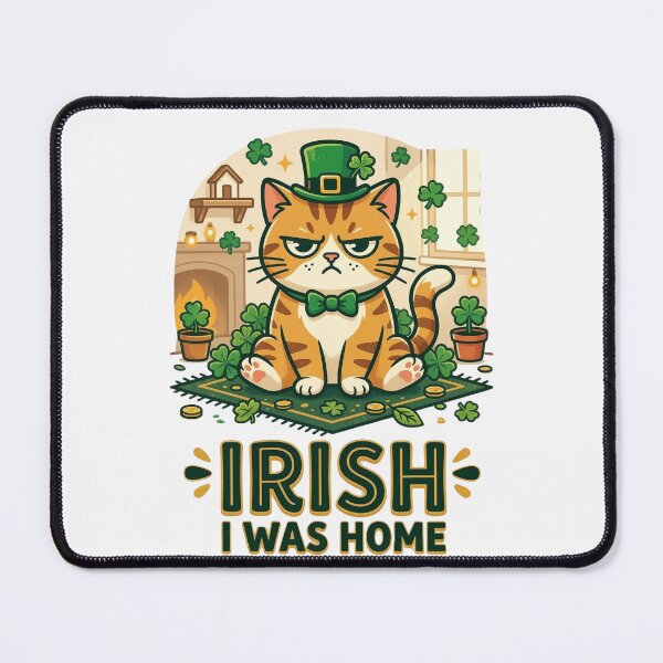 Item preview, Irish I Was Home – Funny Introvert St Patrick’s Day Cat Design designed and sold by MoodFit2026.
