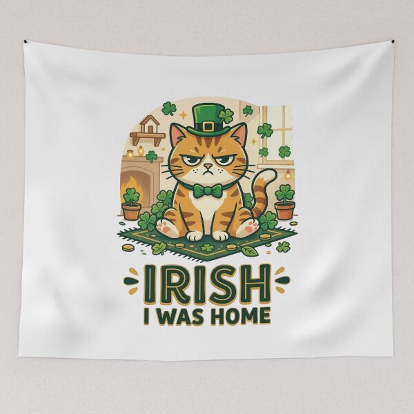 Item preview, Irish I Was Home – Funny Introvert St Patrick’s Day Cat Design designed and sold by MoodFit2026.
