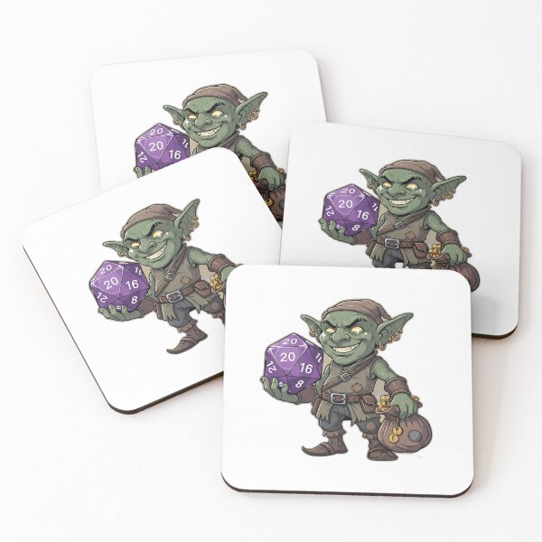 Item preview, Smug Little Dice Goblin with Lucky Purple D20 designed and sold by pumsquare.