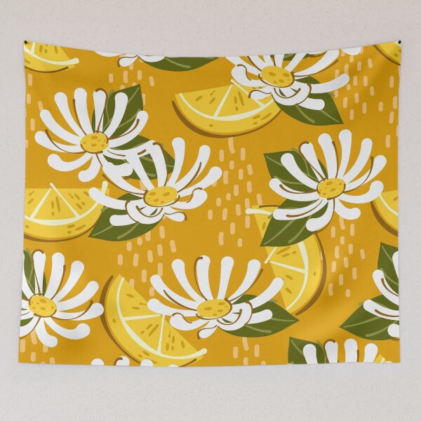 Item preview, Tropical White Blooms With Lemon Wedges designed and sold by AnimaliaStar.