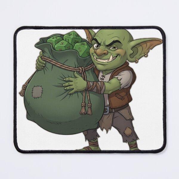 Item preview, Sneaky Dice Goblin Hugging Oversized Green Dice Bag designed and sold by pumsquare.