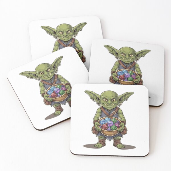 Item preview, Adorable Tabletop Goblin with Treasure Bowl of Dice designed and sold by pumsquare.