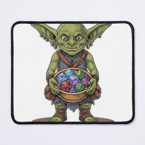 Item preview, Adorable Tabletop Goblin with Treasure Bowl of Dice designed and sold by pumsquare.