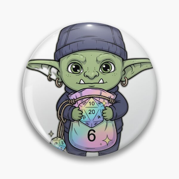 Item preview, Adorable Baby Dice Goblin with Pastel Dice Pouch designed and sold by pumsquare.