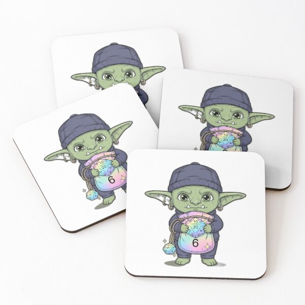 Item preview, Adorable Baby Dice Goblin with Pastel Dice Pouch designed and sold by pumsquare.