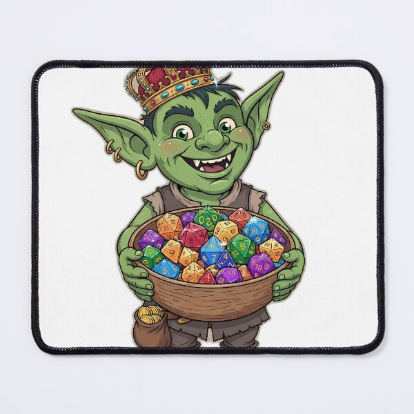 Item preview, Cheerful Lucky Goblin with Tiny Gold Crown designed and sold by pumsquare.