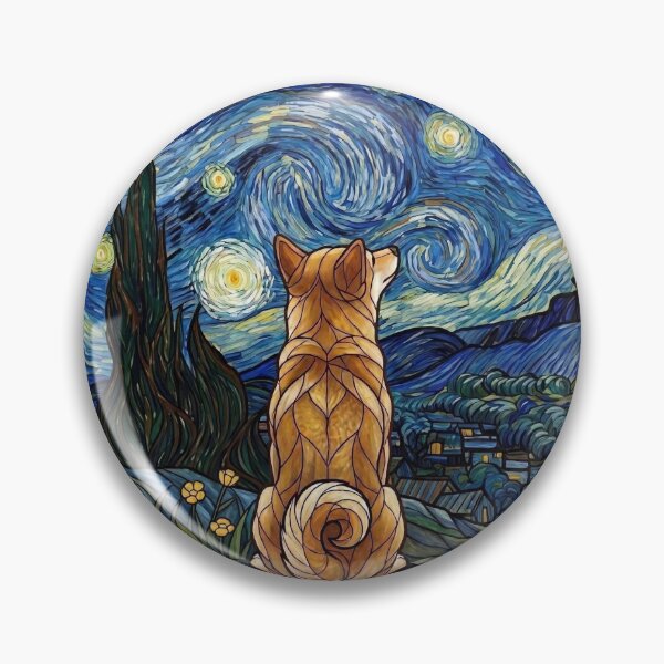 Item preview, Shiba Inu Under the Starry Sky | Dreamy Night Art Illustration designed and sold by ShibaSmileClub.