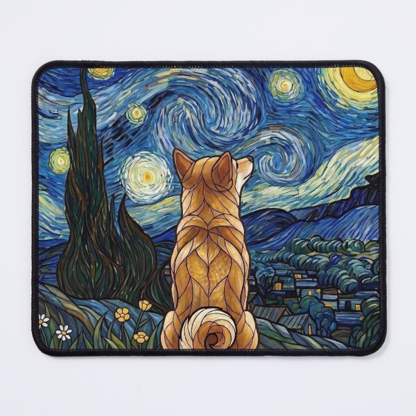Item preview, Shiba Inu Under the Starry Sky | Dreamy Night Art Illustration designed and sold by ShibaSmileClub.
