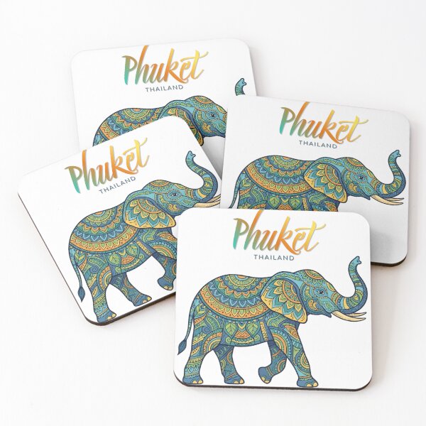 Artikelvorschau, Elefanten-Mandala aus Phuket, Thailand – Farbenfrohes tropisches Reisedesign entworfen und verkauft von ArcticFoxStudio.
