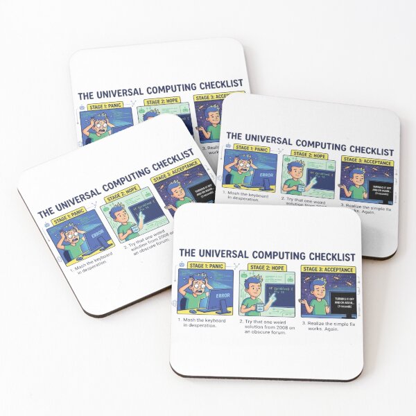 Item preview, Universal Computing Checklist Programmer Humor designed and sold by MatthewFana.