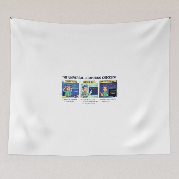 Item preview, Universal Computing Checklist Programmer Humor designed and sold by MatthewFana.