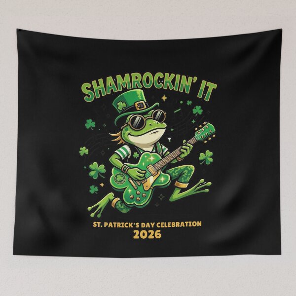 Item preview, Shamrockin’ It Frog – Funny St Patrick’s Day Guitar Meme Design designed and sold by MoodFit2026.