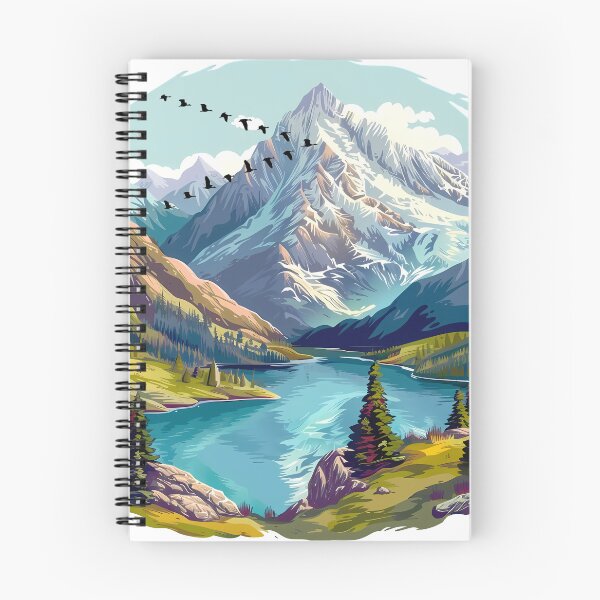 Item preview, Mountain Lake Vignette Sunrise - Serene Nature Landscape Art Print designed and sold by DesignArtist.ia.