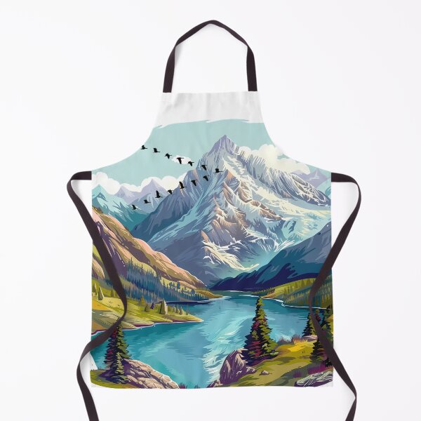 Item preview, Mountain Lake Vignette Sunrise - Serene Nature Landscape Art Print designed and sold by DesignArtist.ia.