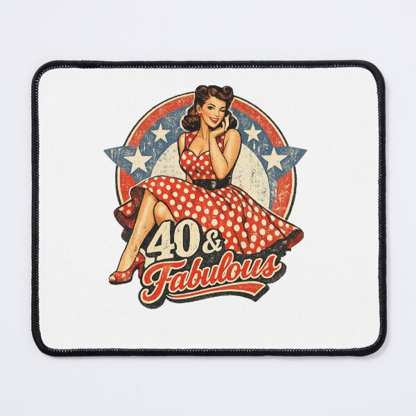 Item preview, 40 & Fabulous – Vintage Pin-Up Birthday Girl Retro T-Shirt Design designed and sold by VINTAGEPUNTEES.