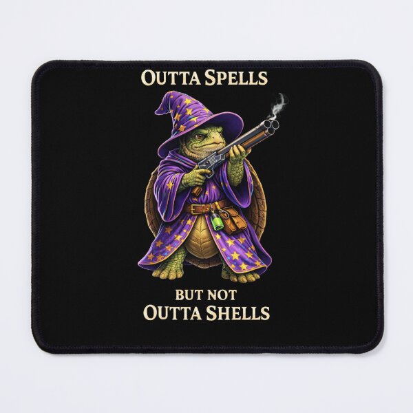 Item preview, Outta Spells But Not Outta Shells Turtle Wizard – Funny RPG Meme designed and sold by VibeOffline Studio.