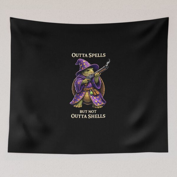 Item preview, Outta Spells But Not Outta Shells Turtle Wizard – Funny RPG Meme designed and sold by VibeOffline Studio.
