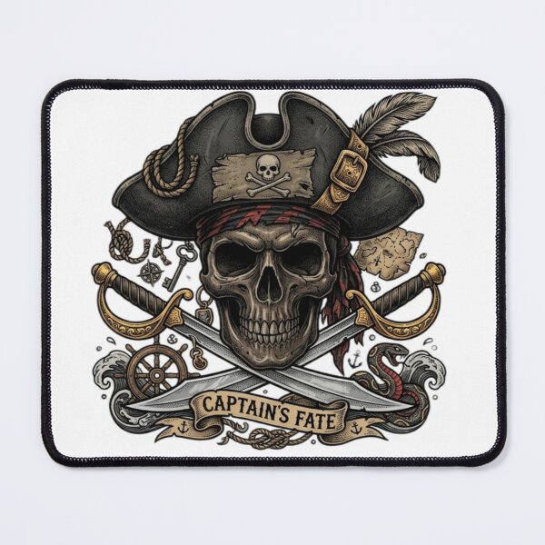 Item preview, Captain's Fate - Vintage Pirate Skull and Crossed Swords designed and sold by j0mj0ma.