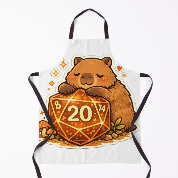 Item preview, Critical Hit Capybara Rolling D20 Dice Tabletop RPG designed and sold by Retro Mood Co.
