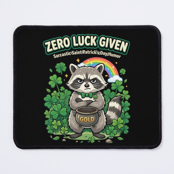Item preview, Zero Luck Given Raccoon – Funny Sarcastic St Patrick’s Day Design designed and sold by MoodFit2026.