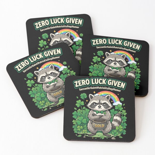 Item preview, Zero Luck Given Raccoon – Funny Sarcastic St Patrick’s Day Design designed and sold by MoodFit2026.