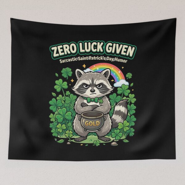 Item preview, Zero Luck Given Raccoon – Funny Sarcastic St Patrick’s Day Design designed and sold by MoodFit2026.