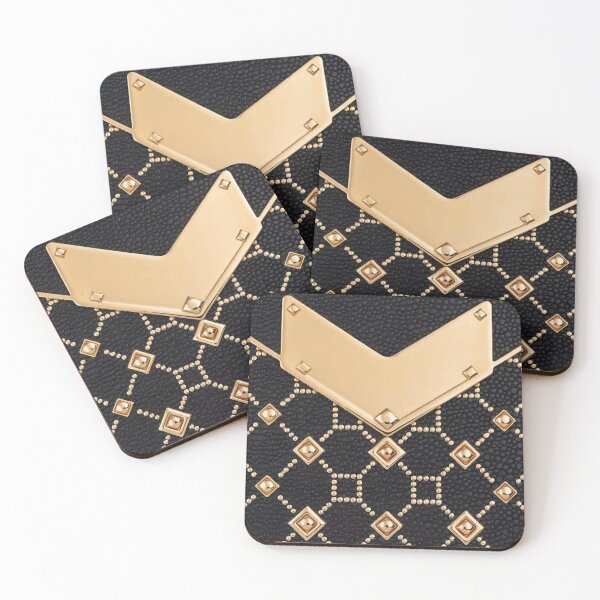 Item preview, Luxury Gold Studded Geometric Pattern on Black designed and sold by RidaSalArt.