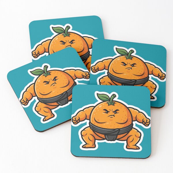 Item preview, Funny Sumo Orange Sticker - Strong Fruit Wrestling Art designed and sold by zakman02.