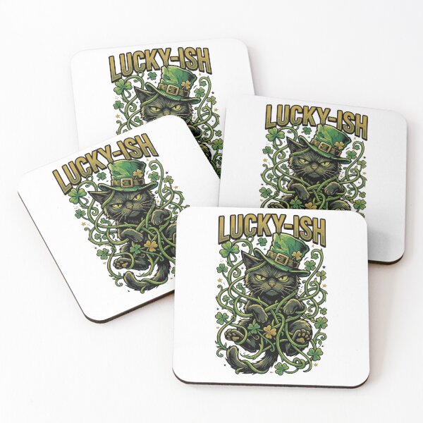 Item preview, Lucky-ish Black Cat – Funny Sarcastic St Patrick’s Day Design designed and sold by MoodFit2026.