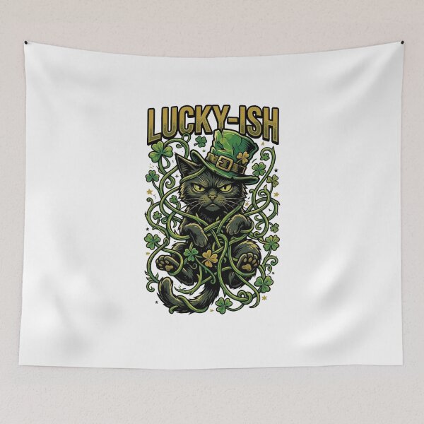 Item preview, Lucky-ish Black Cat – Funny Sarcastic St Patrick’s Day Design designed and sold by MoodFit2026.