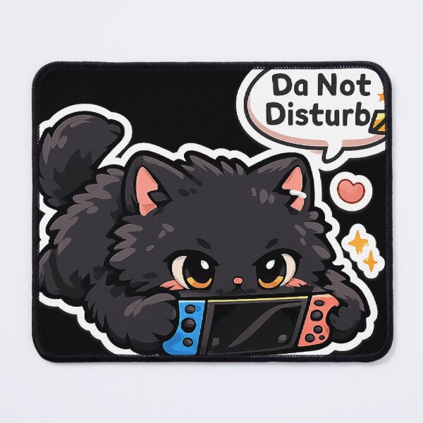 Item preview, Do Not Disturb Gaming Black Cat Nintendo Switch Cozy designed and sold by Retro Mood Co.