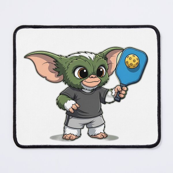 Item preview, Cute Pickleball Gremlin with Blue Paddle and Yellow Ball designed and sold by pumsquare.