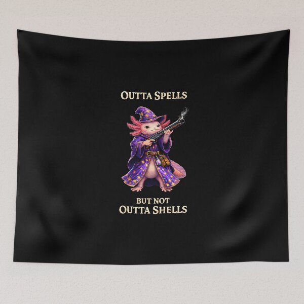 Item preview, Outta Spells But Not Outta Shells Axolotl Wizard – Funny DnD Meme designed and sold by VibeOffline Studio.