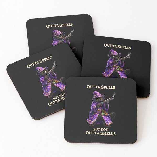 Item preview, Outta Spells But Not Outta Shells Black Cat Wizard – Funny DnD Meme designed and sold by VibeOffline Studio.