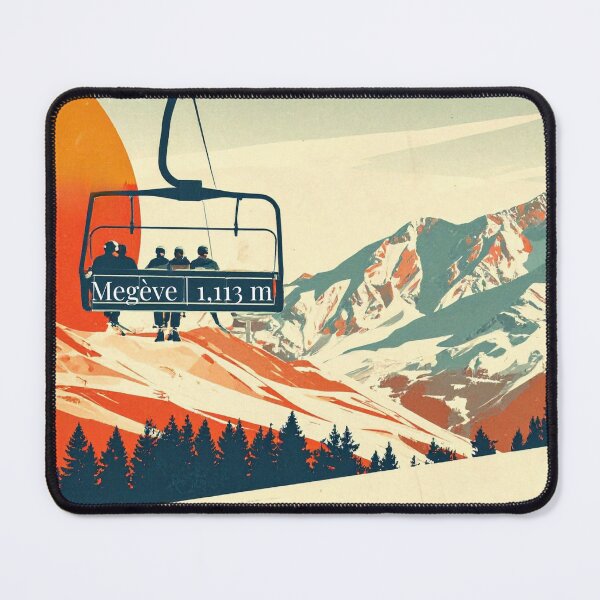 Item preview, Megève Chairlift Sunset French Alps designed and sold by Savoie & Co.