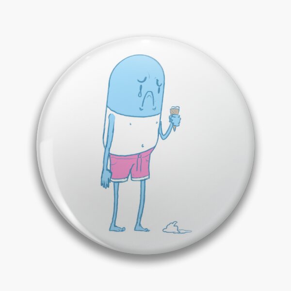 Item preview, Anti-Depressant Boy Drops His Ice Cream – Sad Aesthetic Art, Relatable Depression Meme Print B designed and sold by RipeRambutanArt.