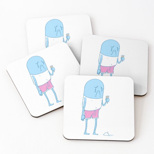 Item preview, Anti-Depressant Boy Drops His Ice Cream – Sad Aesthetic Art, Relatable Depression Meme Print B designed and sold by RipeRambutanArt.