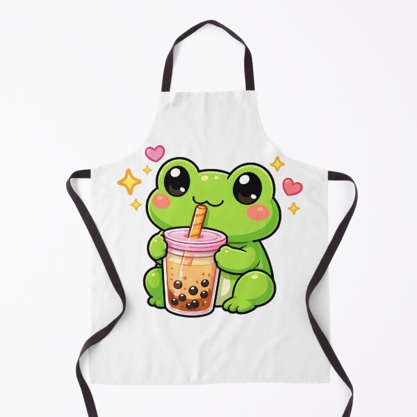 Item preview, Cute Frog Drinking Bubble Tea Kawaii Animal Sticker designed and sold by Market-Desings.