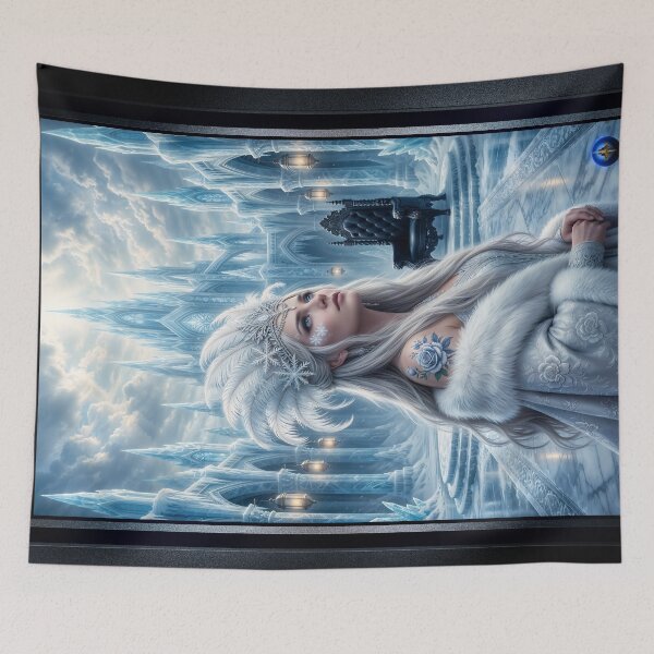 Item preview, Ice Queen Venterra Vinterheim Fantasy Art Portrait Alluring AI Concept Art by Xzendor7 designed and sold by Xzendor7 Digital Art Creations.
