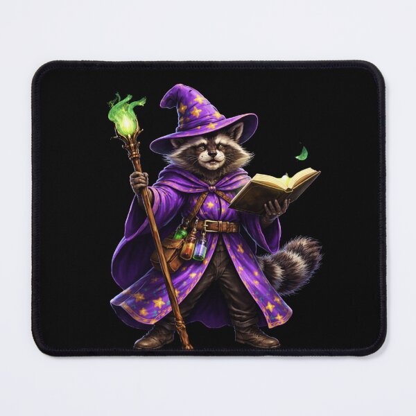 Item preview, Raccoon Wizard Spellcaster – Fantasy RPG Wizard Raccoon designed and sold by VibeOffline Studio.