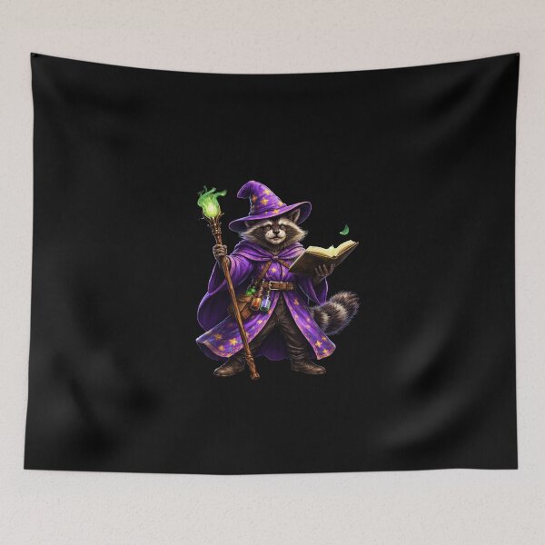 Item preview, Raccoon Wizard Spellcaster – Fantasy RPG Wizard Raccoon designed and sold by VibeOffline Studio.