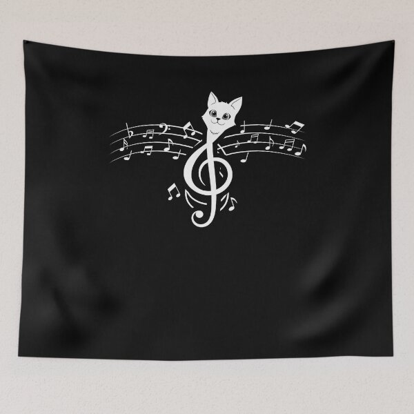 Item preview, Love Music Cat On Musical Notes Sheets Funny Cat Men Women Kids designed and sold by Goleon12.