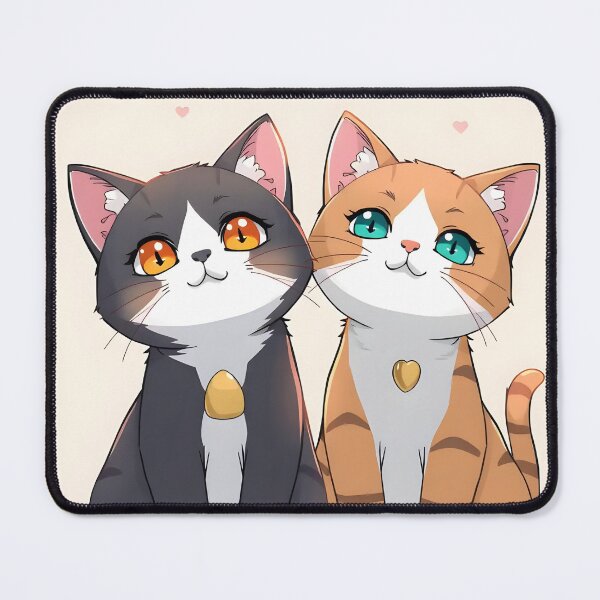 Item preview, kawaii cat couple designed and sold by Kawaii art store.