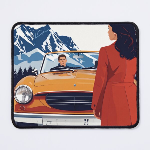 Item preview, Alpine Rendezvous Vintage Classic Car Retro Art Print designed and sold by Savoie & Co.