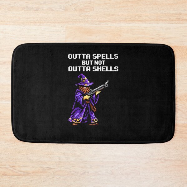 Item preview, Outta Spells But Not Outta Shells Pixel Wizard – Retro RPG Gamer Meme designed and sold by VibeOffline Studio.