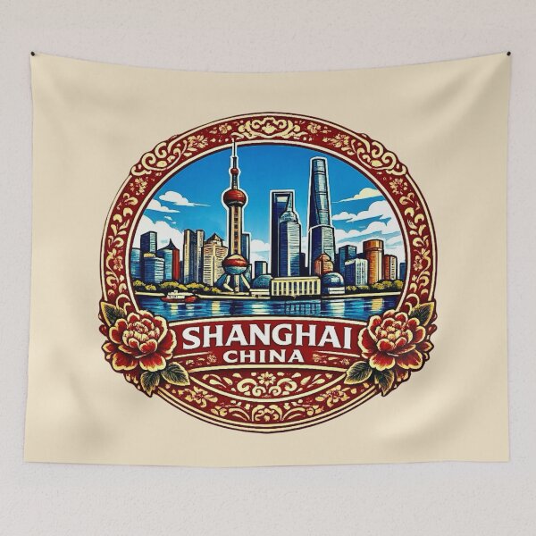 Item preview, Shanghai, China Skyline designed and sold by Myra365Art.