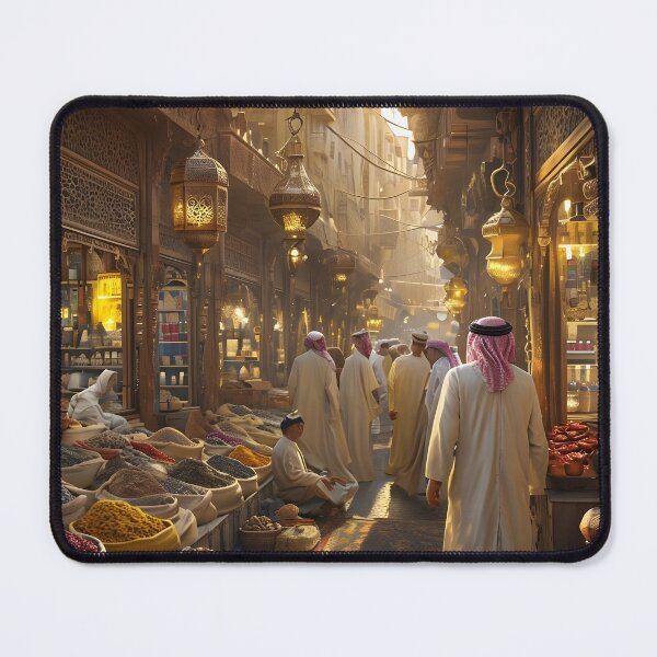 Item preview, Saudi Traditional Souq Market Wall Art Print — Arabian Spice Market Alley Poster, Old Saudi Bazaar Heritage Decor KSA Gift designed and sold by GoldenVerseArt.